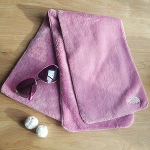 North Face pink scarf plush fuzzy fur womens